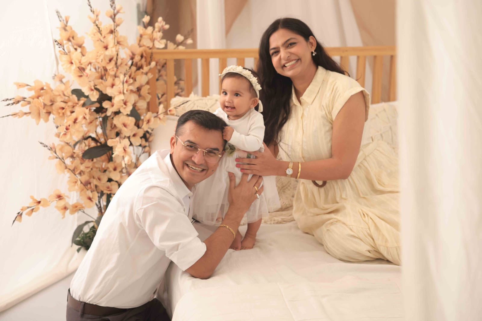 Dr. Alpesh Prajapati with his wife and daughter